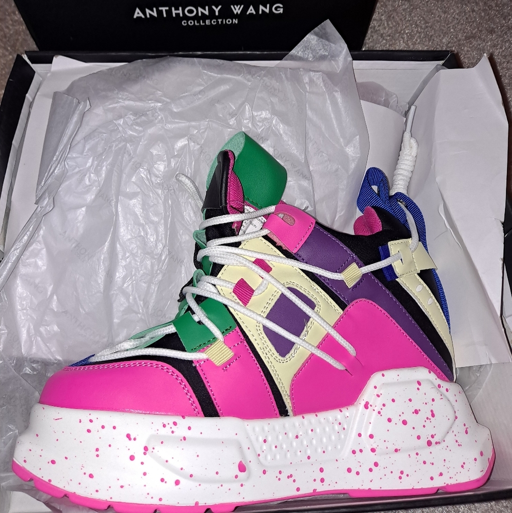 NEW Anthony Wang Pink Platform Sneakers (New in box!!)
